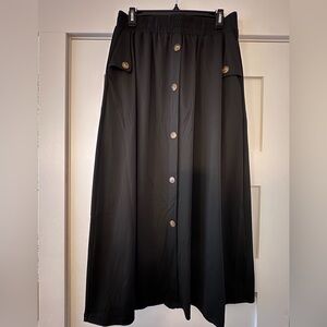 Black Button-Down Skirt